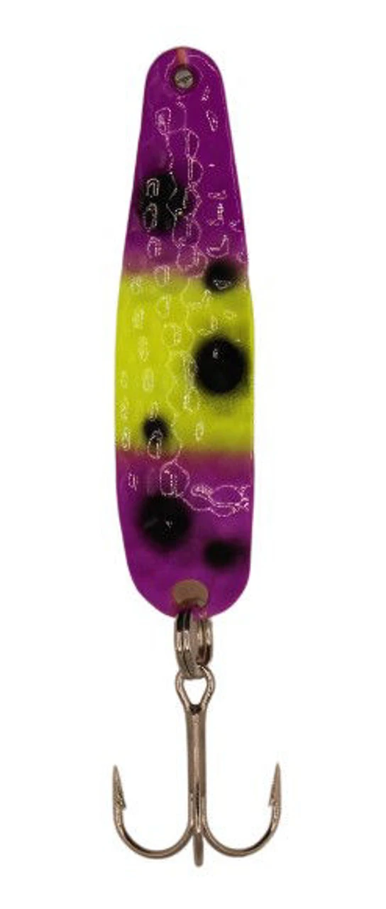 Michigan Stinger Spoons - SCORPION SIZE - XCH302 - Copper Hammered - Purple Frog 1 Michigan Stinger Spoons - SCORPION SIZE - XCH302 - Copper Hammered - Purple Frog